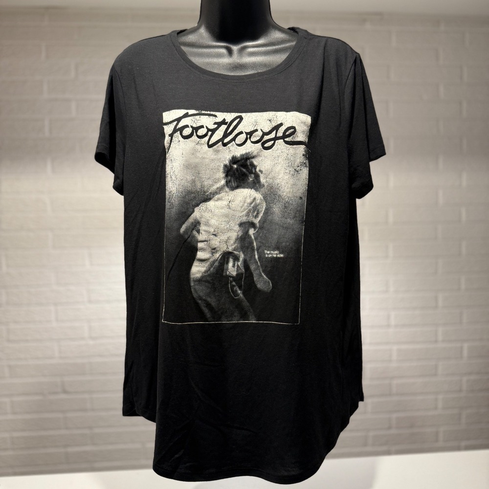 Footloose‎ Movie Graphic T-Shirt Black Womens Size L Large